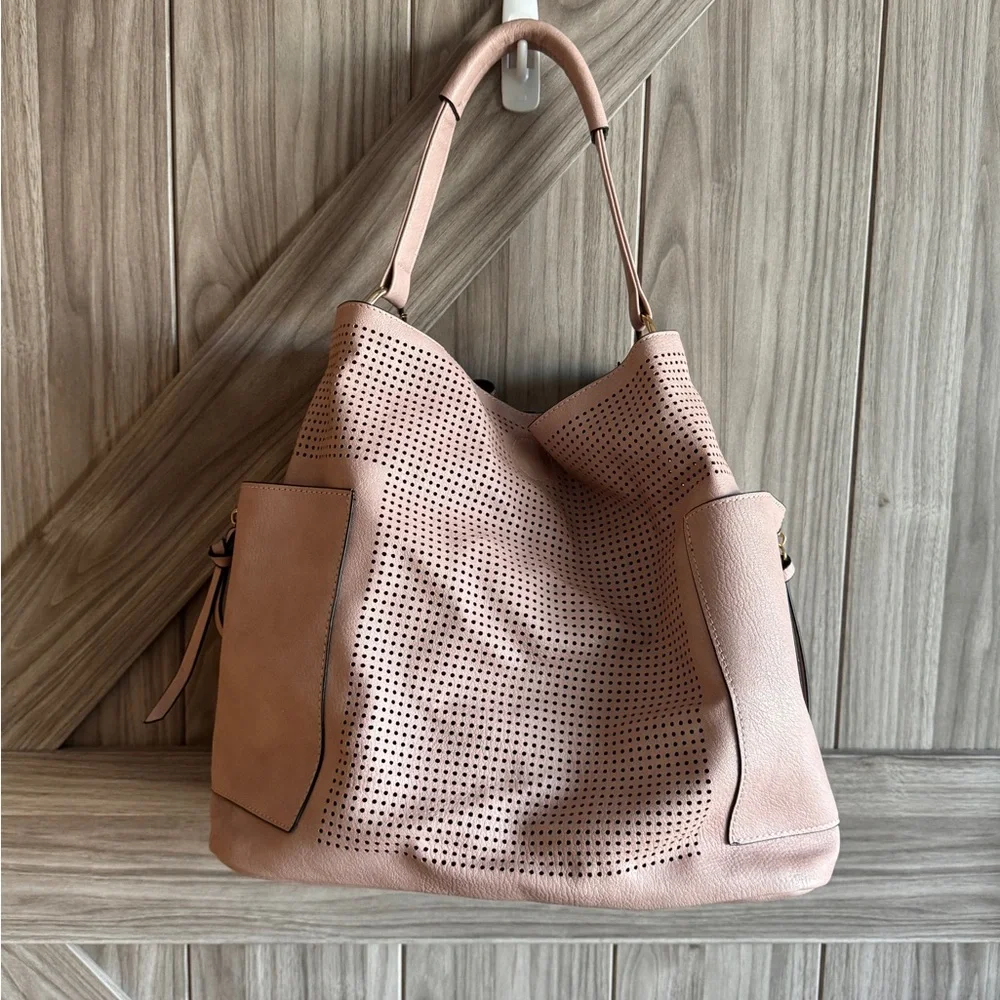 Elegant Pink Perforated Tote Bag